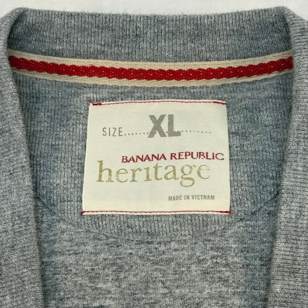 Banana Republic Cardigan Heritage Collection Fleece V Neck Pockets Gray Size XL